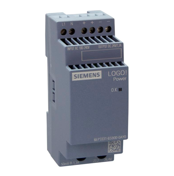 Siemens LOGO! POWER 24V 1,3A - 6EP3331-6SB00-0AY0 - Imagen 2